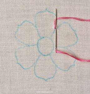 Stitching a motif with chain stitch | Epida Studio